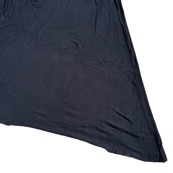VINTAGE GUESS BLACK SHORT SLEEVE ASYMMETRICAL FLOWY FULL LENGTH TOP SIZE XS - Picture 6 of 7